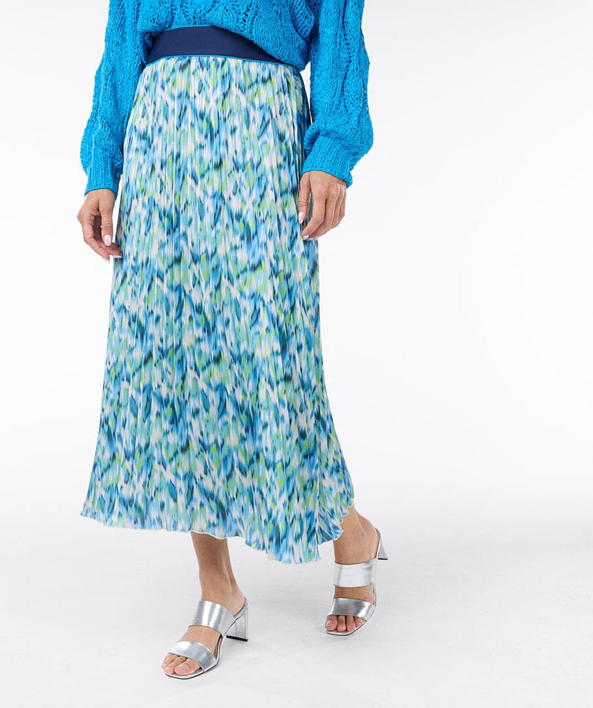 Blue & Green Pleat Skirt Trousers & Skirts Elmay Boutique 