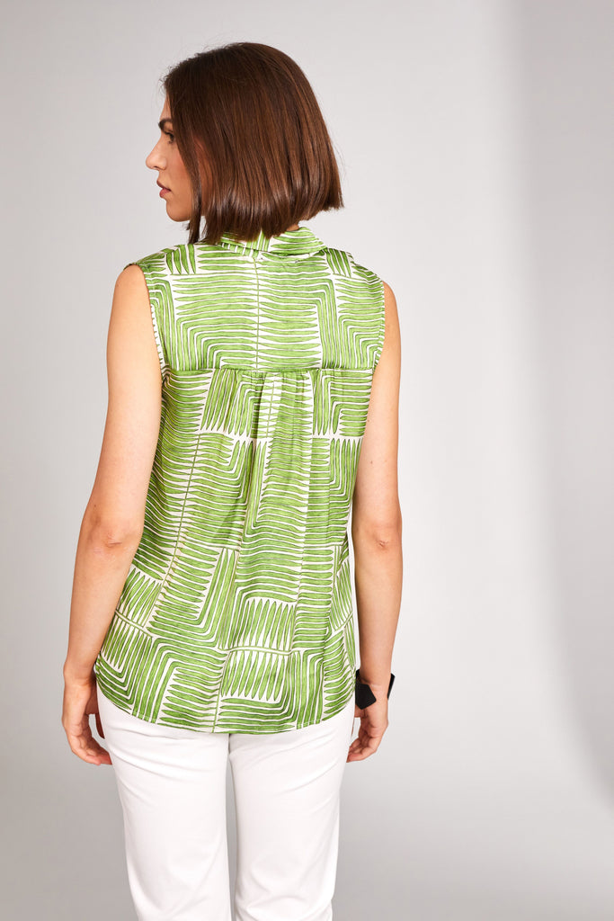 Lux Green Sleeveless Top Tops & knitwear Elmay Boutique 