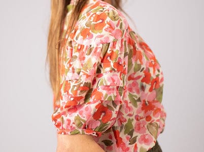 Pink & Coral Floral Top Tops & knitwear Elmay Boutique 