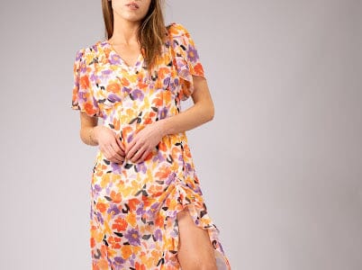 Ruffle Slit Summer Dress Dresses Elmay Boutique 