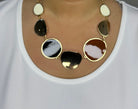 Black, Brown & Cream Necklace Accessories Elmay Boutique 