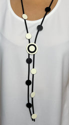 Black & Off White Dot Necklace Accessories Elmay Boutique 