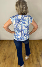 Blue Tone Palm Print Top Tops & knitwear Elmay Boutique 