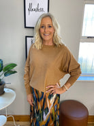 Bronze Lurex Knit Jumper Tops & knitwear Elmay Boutique 