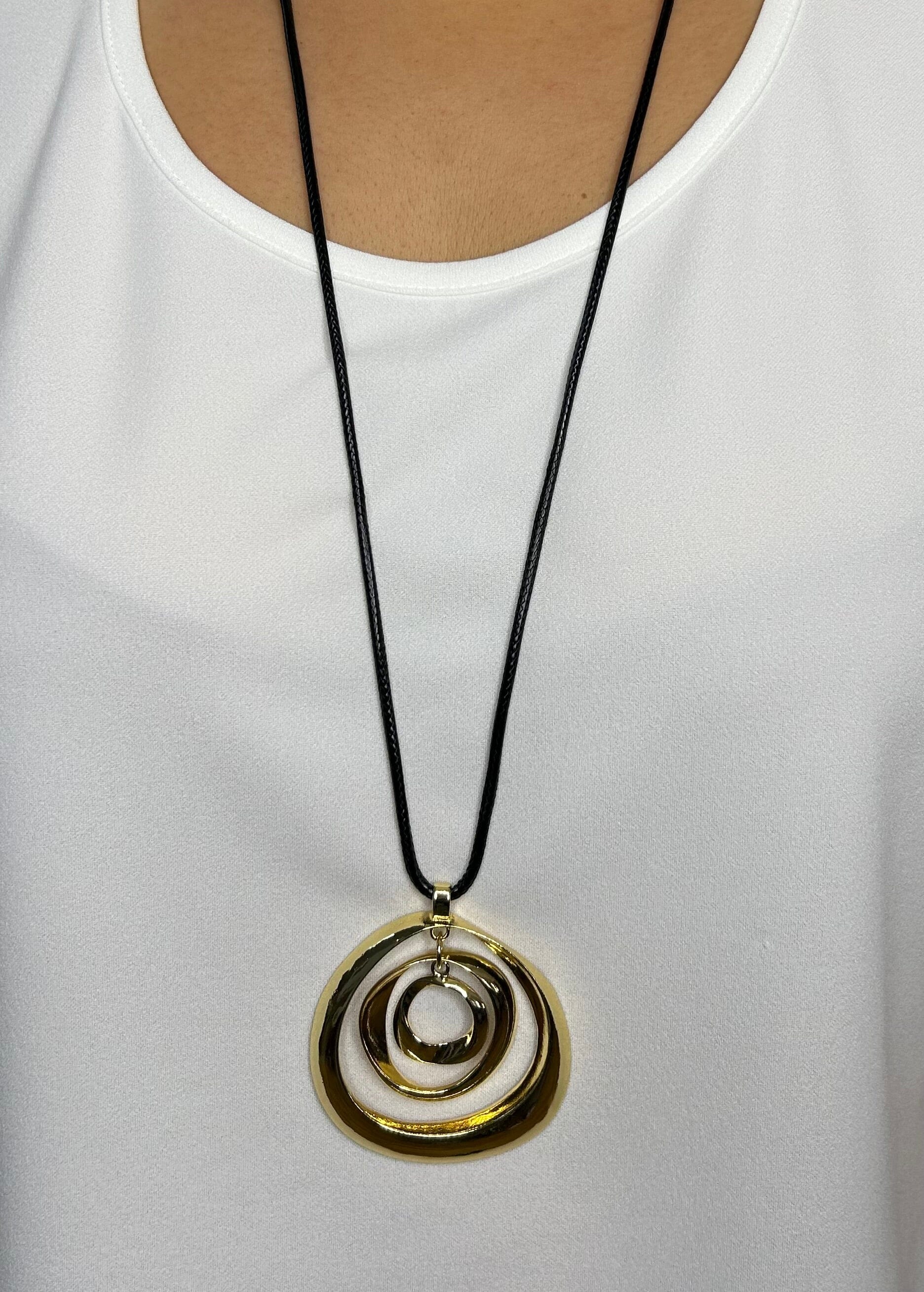 Gold Drop Pendant Necklace Accessories Elmay Boutique 