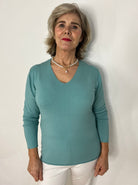 Green Fine Knit Jumper Tops & knitwear Elmay Boutique 