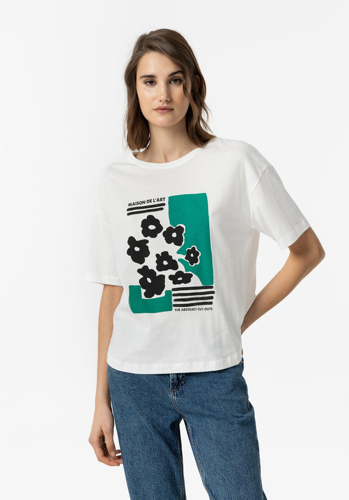 Green Floral T-Shirt Tops & knitwear Elmay Boutique 