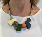 Green Multi Shape Necklace Accessories Elmay Boutique 