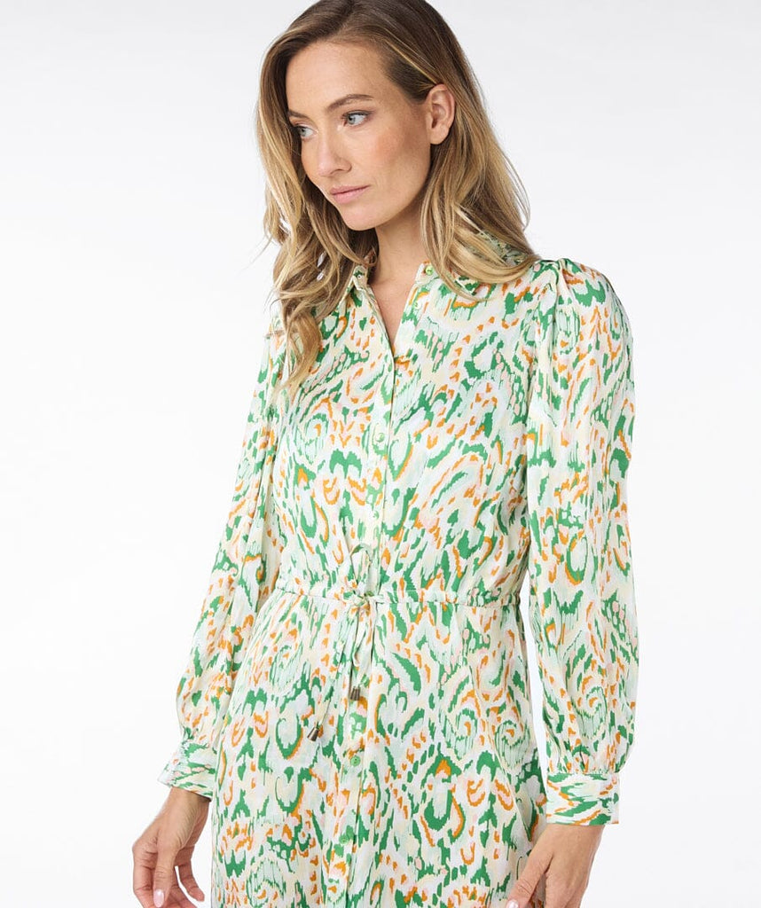 Green Print Shirt Dress Dresses Elmay Boutique 