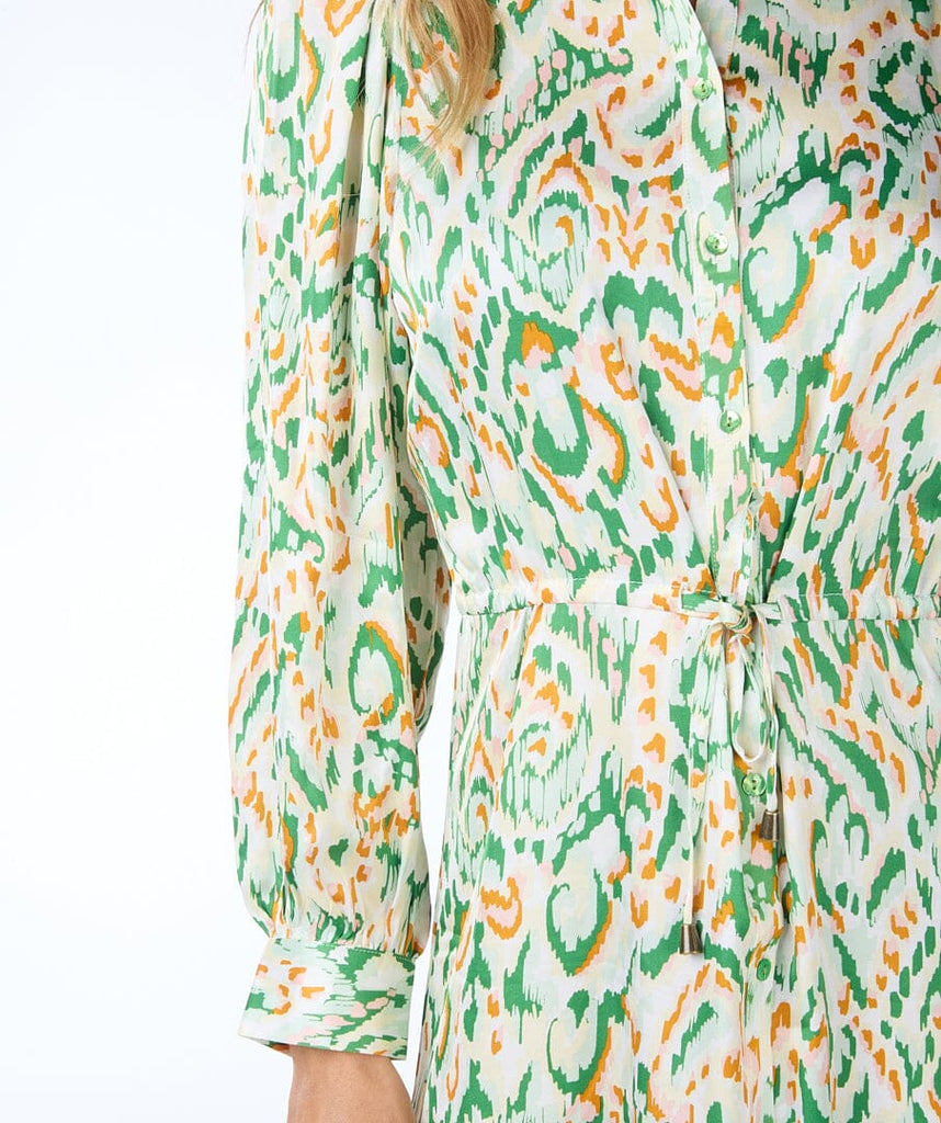 Green Print Shirt Dress Dresses Elmay Boutique 