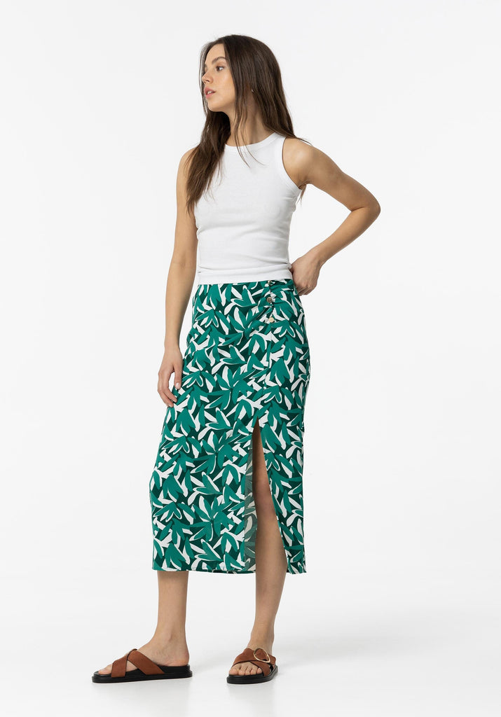 Green Summer Print Skirt Trousers & Skirts Elmay Boutique 