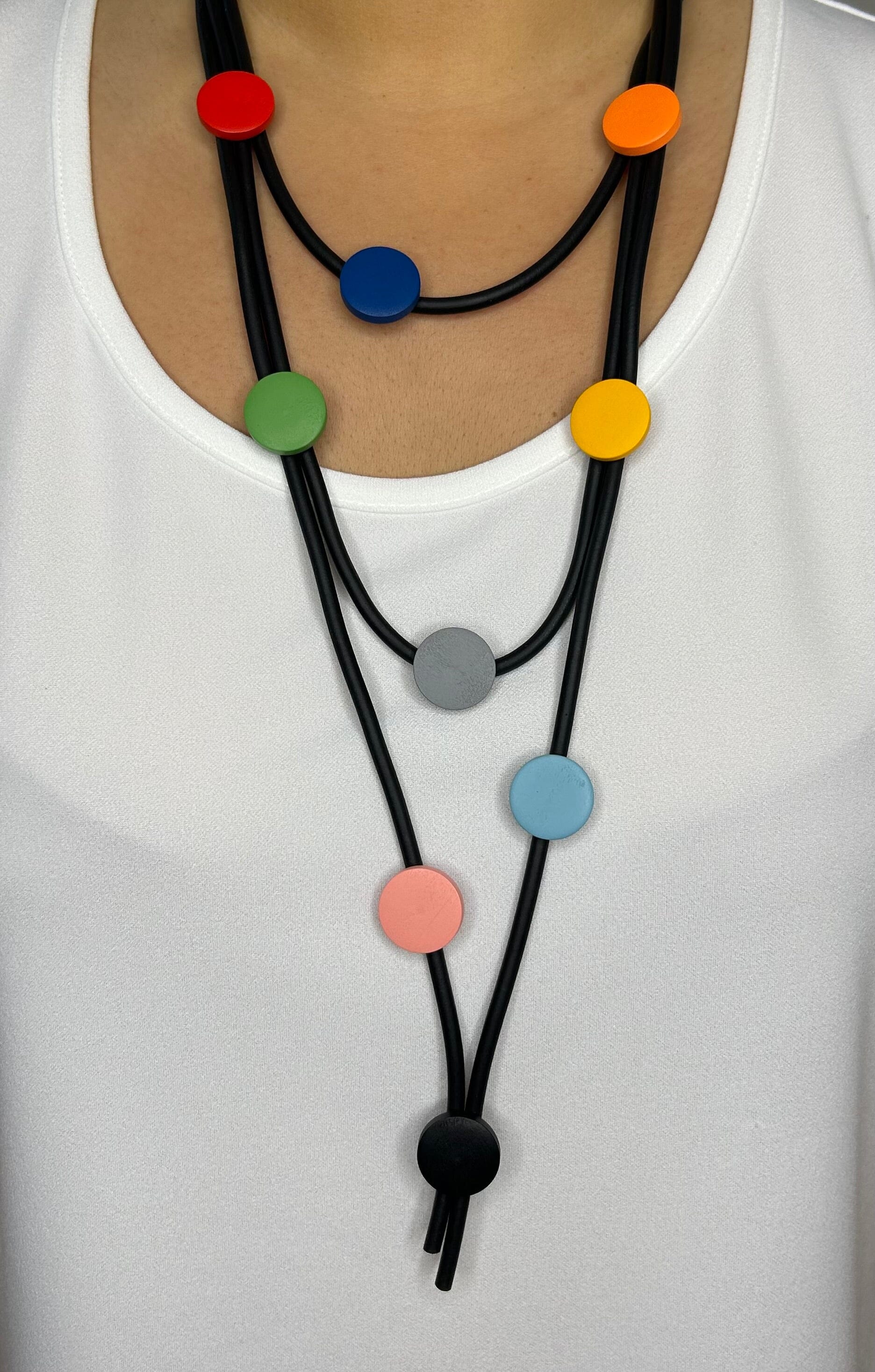 Multicolour Dot Necklace Accessories Elmay Boutique 