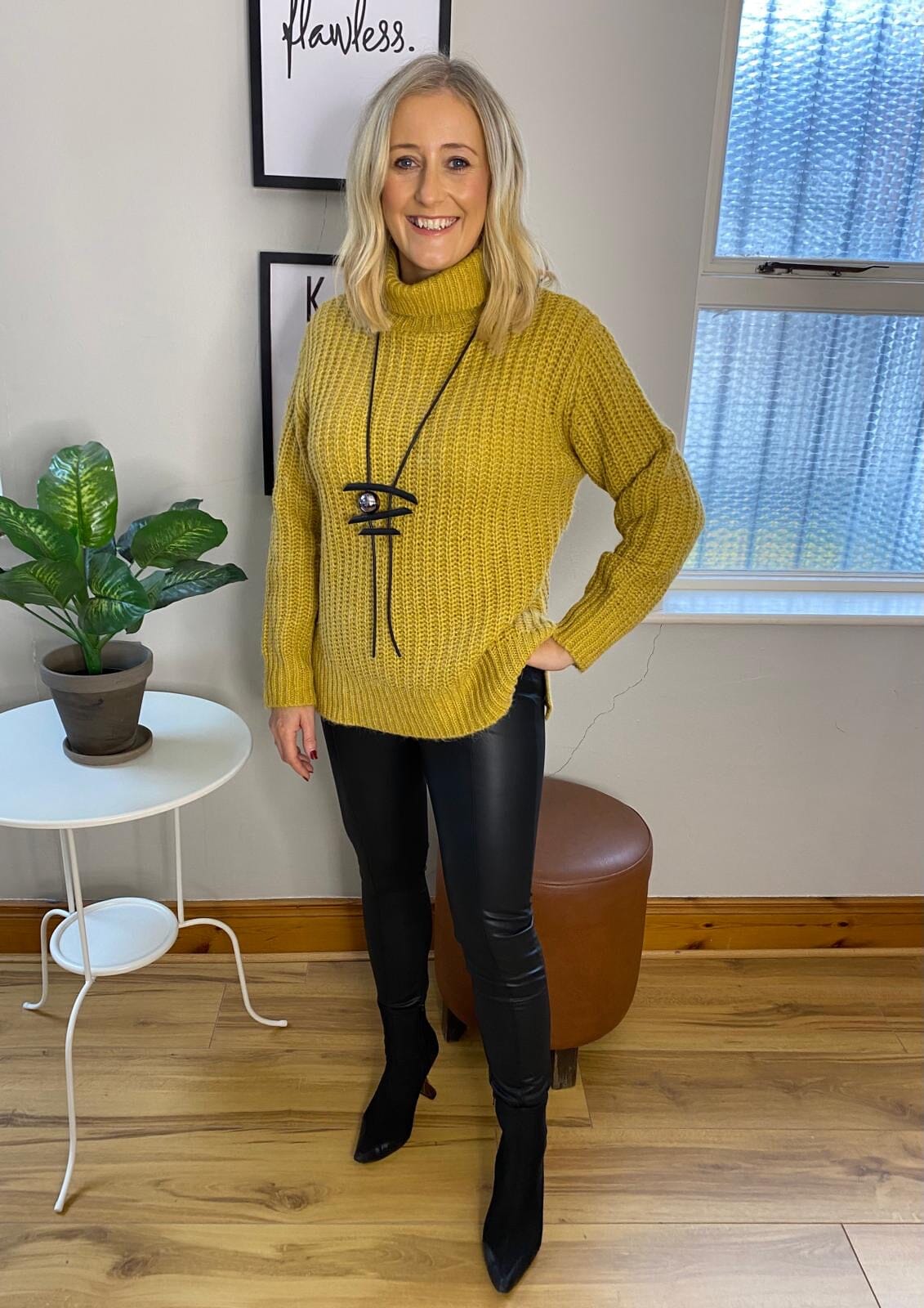 Mustard Yellow Knit Jumper Tops & knitwear Elmay Boutique 