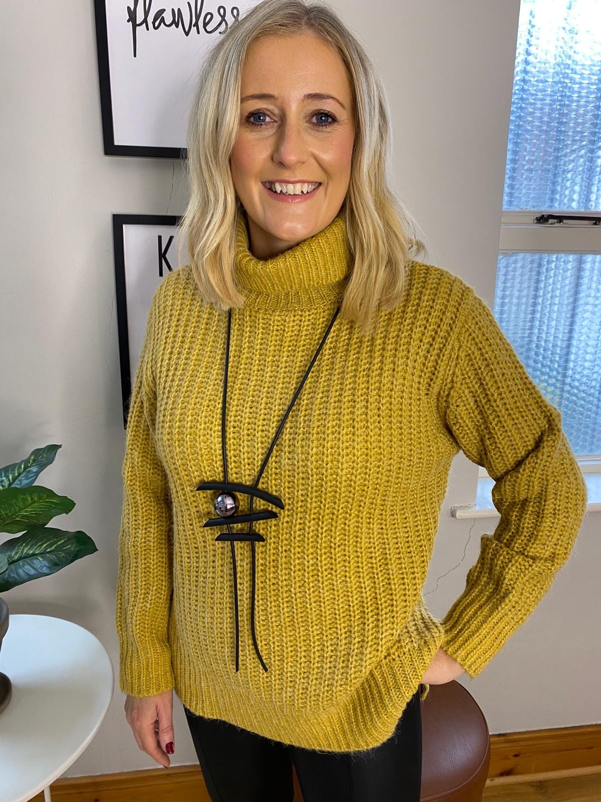 Mustard Yellow Knit Jumper Tops & knitwear Elmay Boutique 