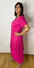 Peruzzi Hot Pink Midi Dress Dresses Elmay Boutique 