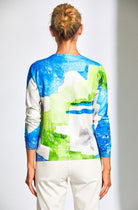 Peruzzi Lime & Blue Fine Knit Tops & knitwear Elmay Boutique 