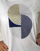 Peruzzi Navy & Gold Detail T-Shirt Tops & knitwear Elmay Boutique 