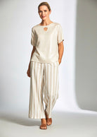 Peruzzi Neutral Stripe Trouser Trousers & Skirts Elmay Boutique 