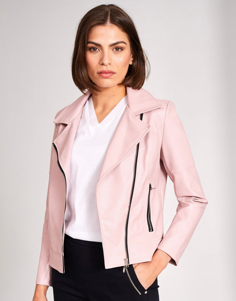 Peruzzi Pink Biker Jacket Coats & Jackets Elmay Boutique 