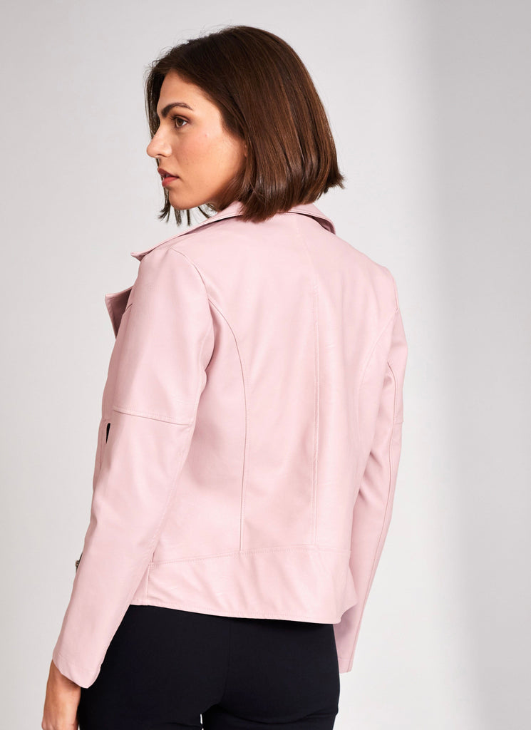 Peruzzi Pink Biker Jacket Coats & Jackets Elmay Boutique 