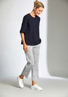 Peruzzi White & Navy Trouser Trousers & Skirts Elmay Boutique 