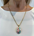 Pink & Aqua Pendant Necklace Accessories Elmay Boutique 