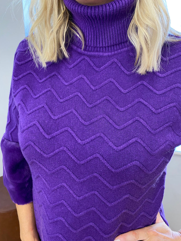 Purple Fur Cowl Jumper Tops & knitwear Elmay Boutique 