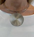 Statement Silver Collar Neckpiece Accessories Elmay Boutique 