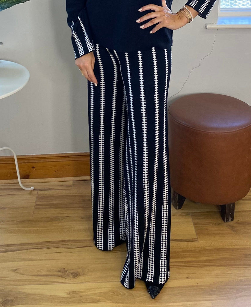 Striped Wide Leg Trouser Trousers & Skirts Elmay Boutique 