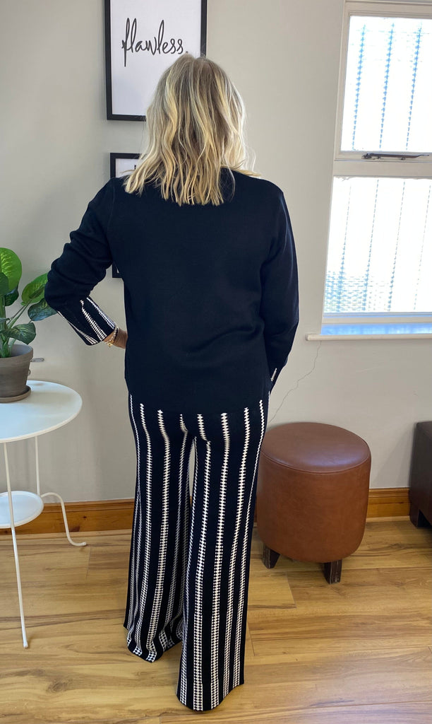 Striped Wide Leg Trouser Trousers & Skirts Elmay Boutique 