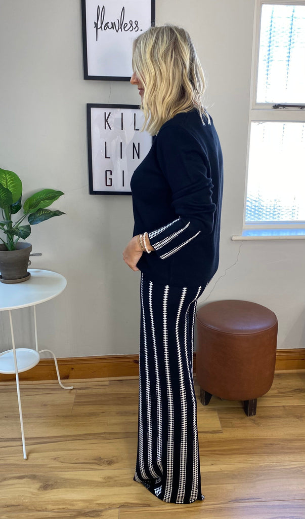 Striped Wide Leg Trouser Trousers & Skirts Elmay Boutique 