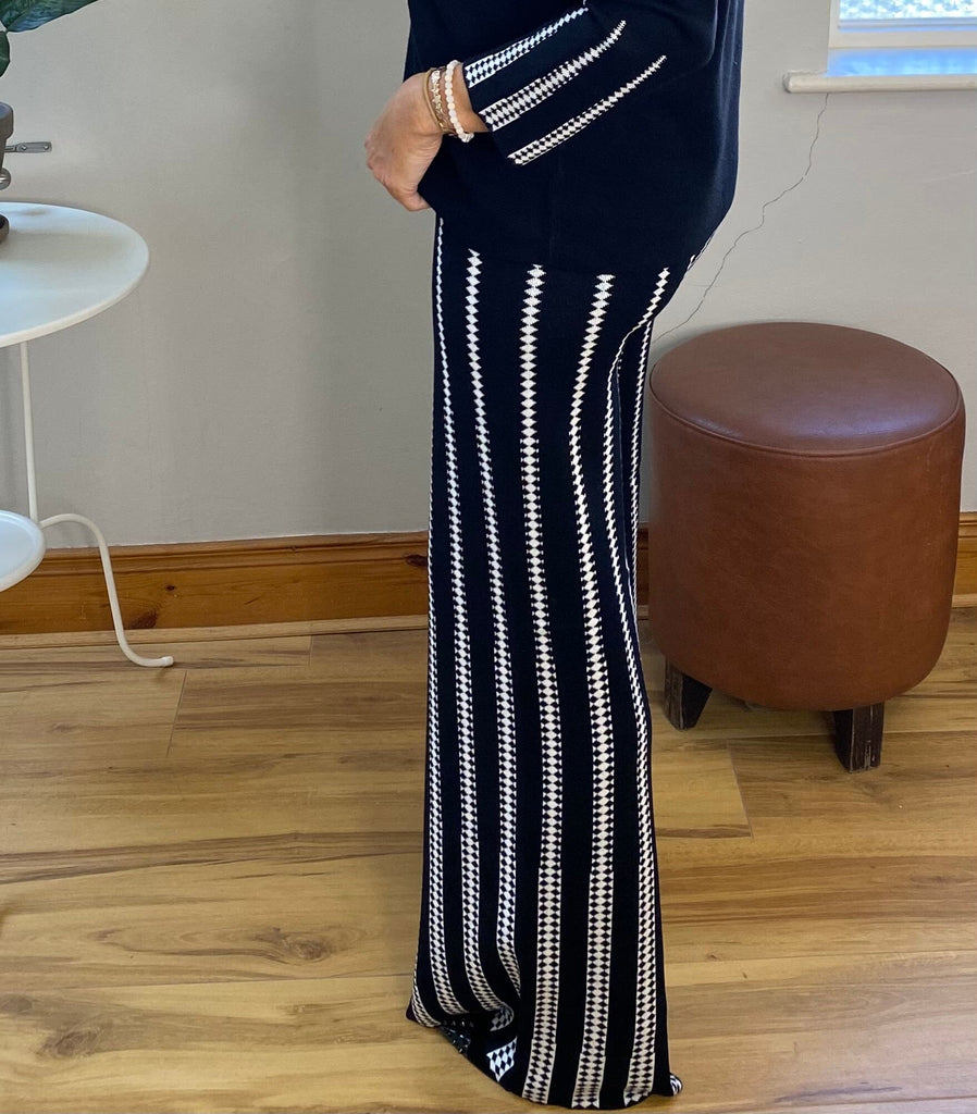 Striped Wide Leg Trouser Trousers & Skirts Elmay Boutique 