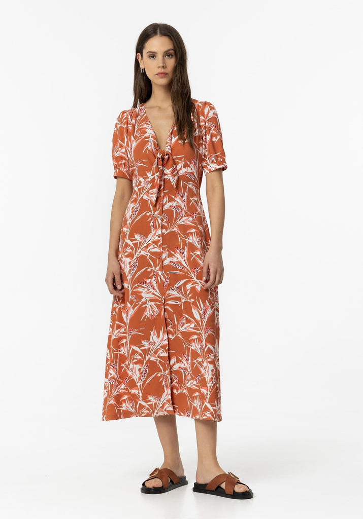 Tan Print Summer Dress Dresses Elmay Boutique 