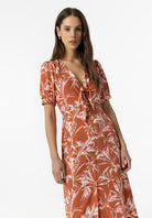 Tan Print Summer Dress Dresses Elmay Boutique 