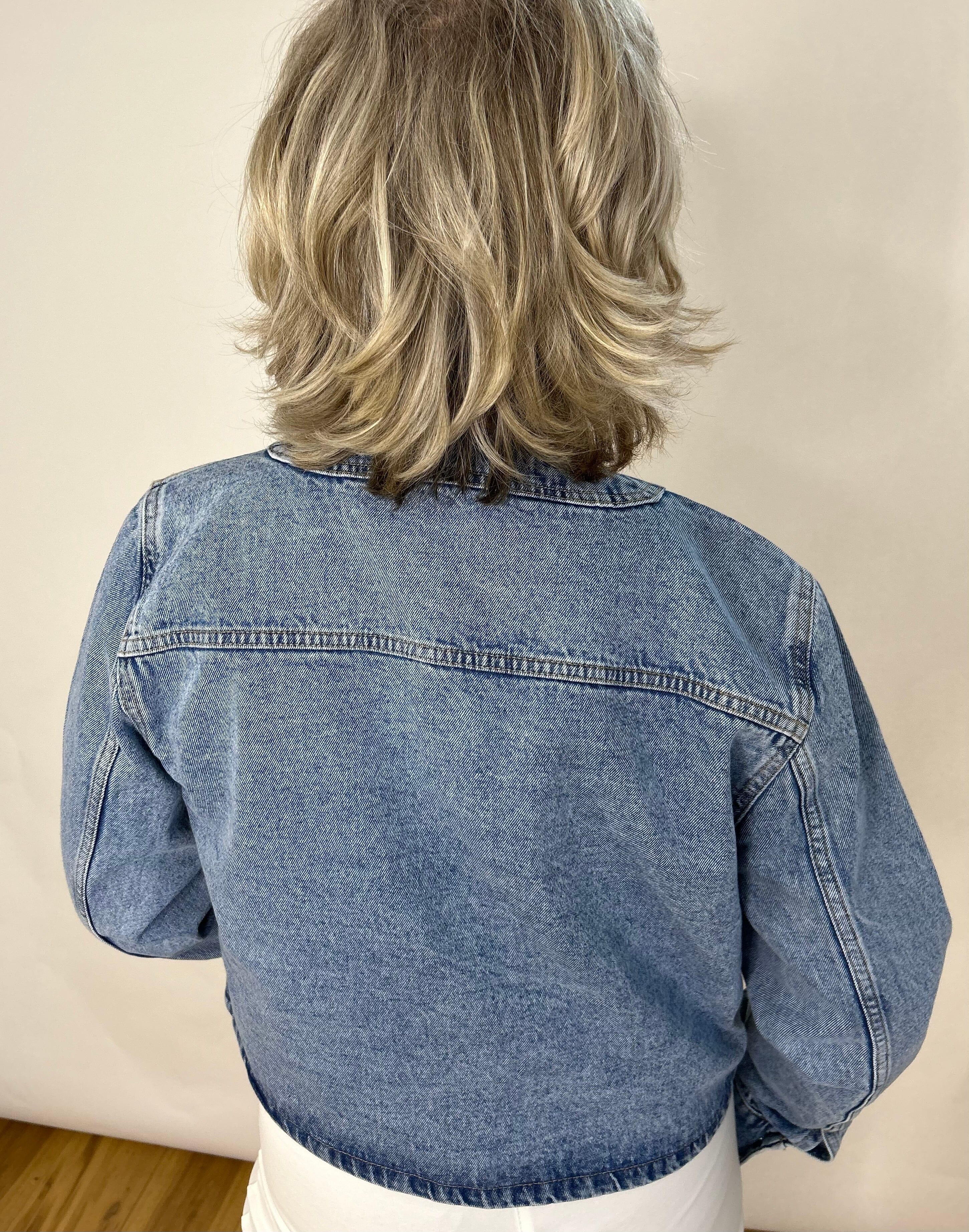 Tiffosi Collarless Denim Jacket Coats & Jackets Elmay Boutique 