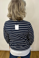 Tiffosi Navy & White Shirt Top Tops & knitwear Elmay Boutique 