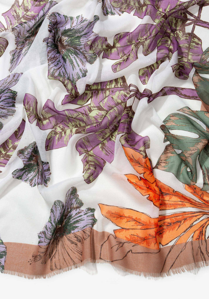 Tropical Print Scarf Accessories Elmay Boutique 