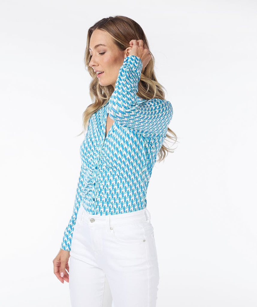 Turquoise Print Shirt Tops & knitwear Elmay Boutique 