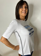 White, Blue & Silver T-Shirt Tops & knitwear Elmay Boutique 