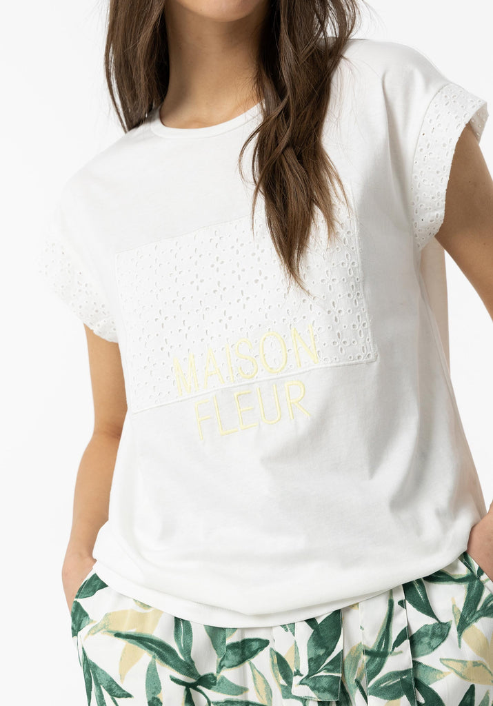 White Cotton T-Shirt Tops & knitwear Elmay Boutique 