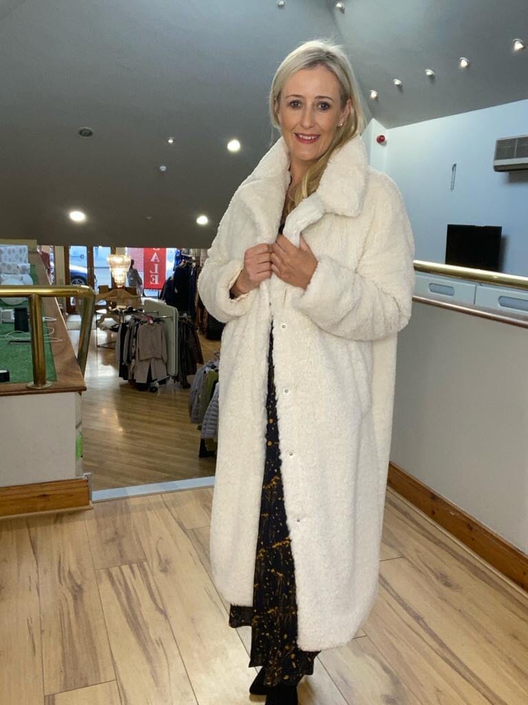 Winter White Fur Coat Coats & Jackets Elmay Boutique 