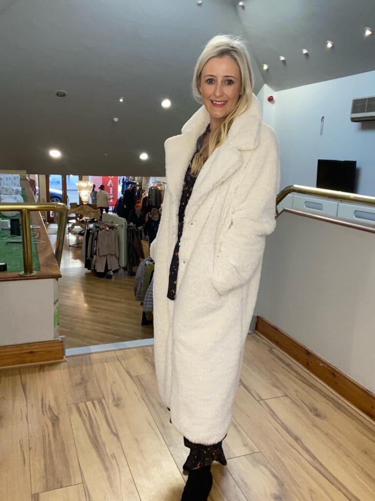 Winter White Fur Coat Coats & Jackets Elmay Boutique 