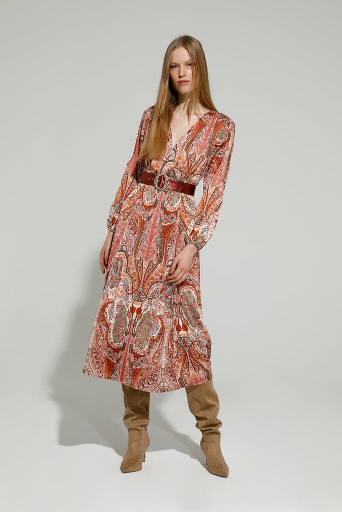 Autumnal Paisley Dress Dresses Elmay Boutique 