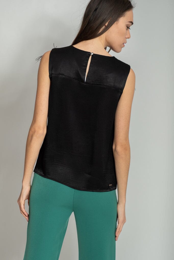 Black Feather Shoulder Detail Top Tops & Shirts Elmay Boutique 