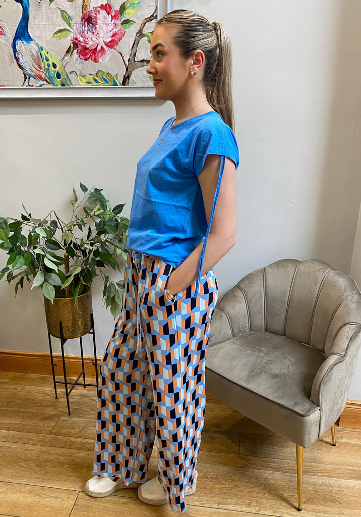 Geometric Print Trouser Trousers & Skirts Elmay Boutique 