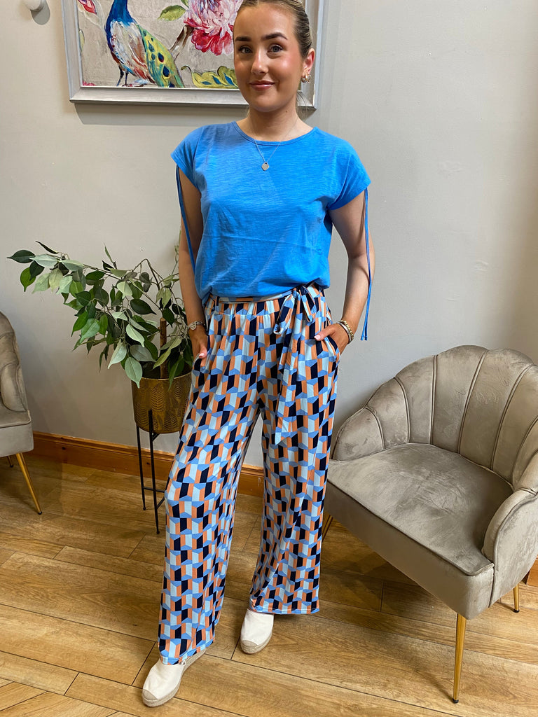 Geometric Print Trouser Trousers & Skirts Elmay Boutique 
