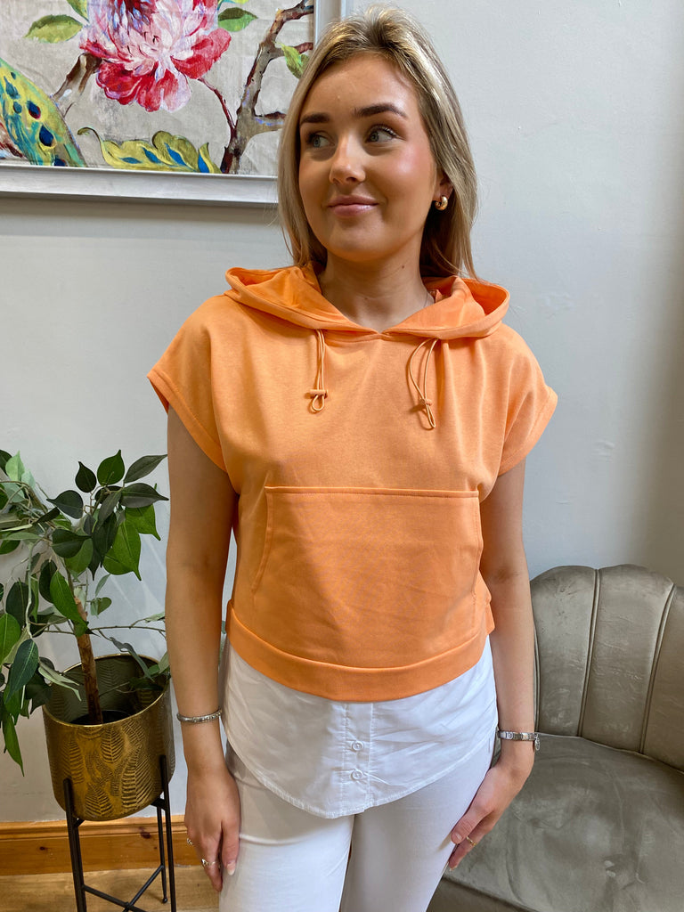 Orange Hoodie Top Tops & knitwear Elmay Boutique 