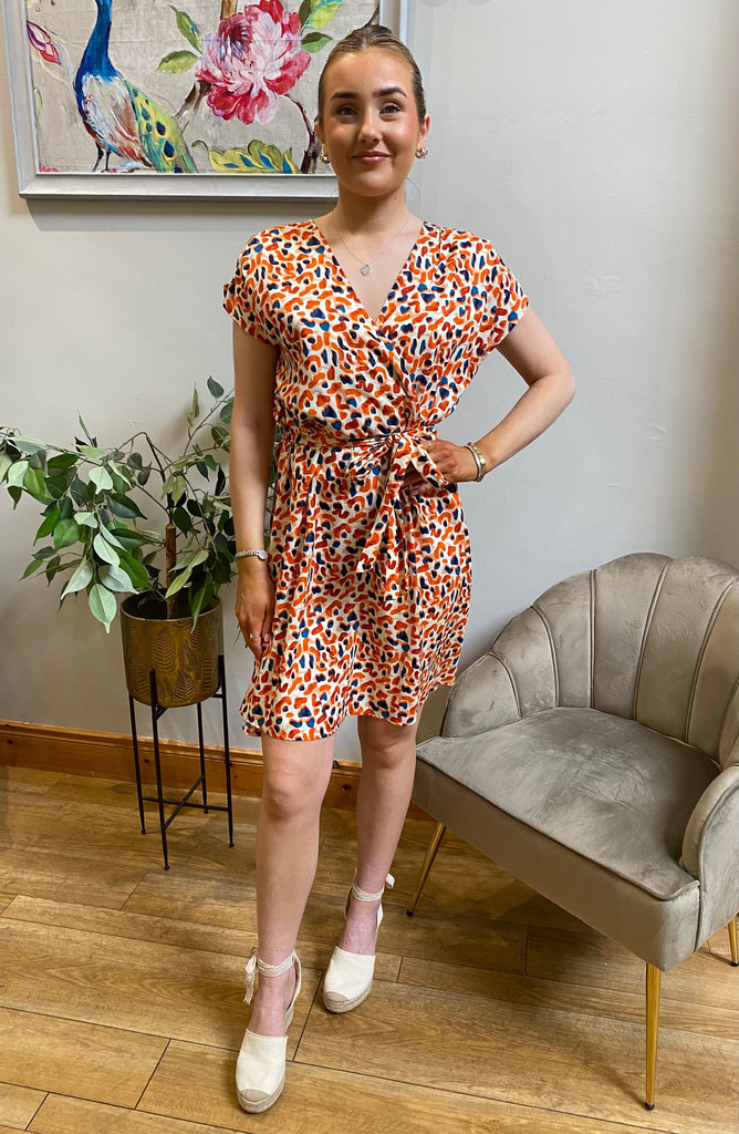 Orange Print Summer Dress Dresses Elmay Boutique 
